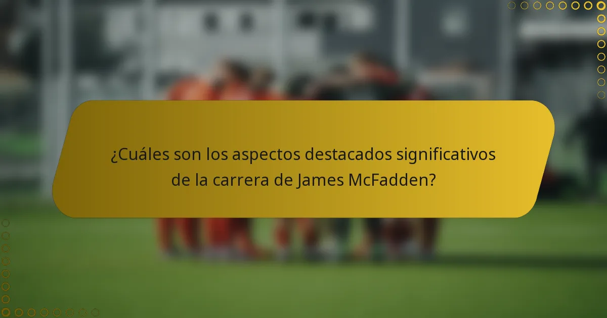 ¿Cuáles son los aspectos destacados significativos de la carrera de James McFadden?
