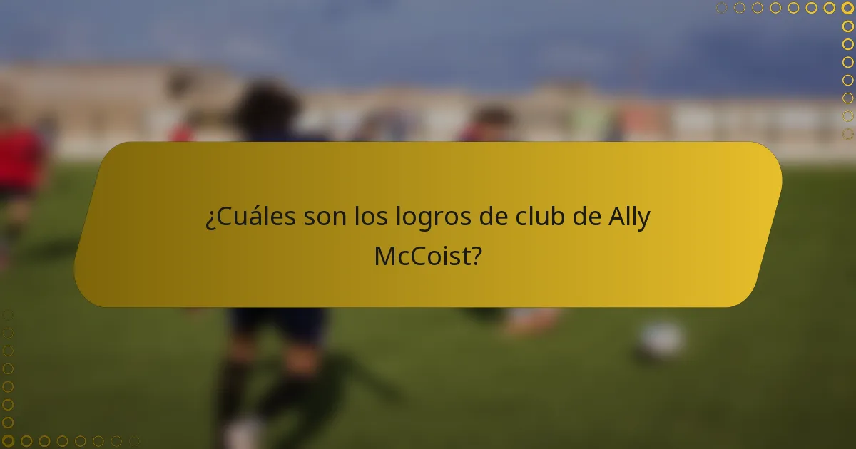¿Cuáles son los logros de club de Ally McCoist?